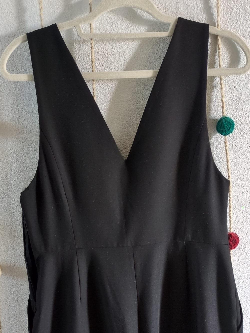 Classic Black V-Neck Jumpsuit Wide Leg